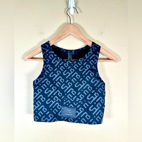 Sweaty Betty X Halley Berry Blue The Re-spin Edit Workout Bra Tank - Picture 4 of 8